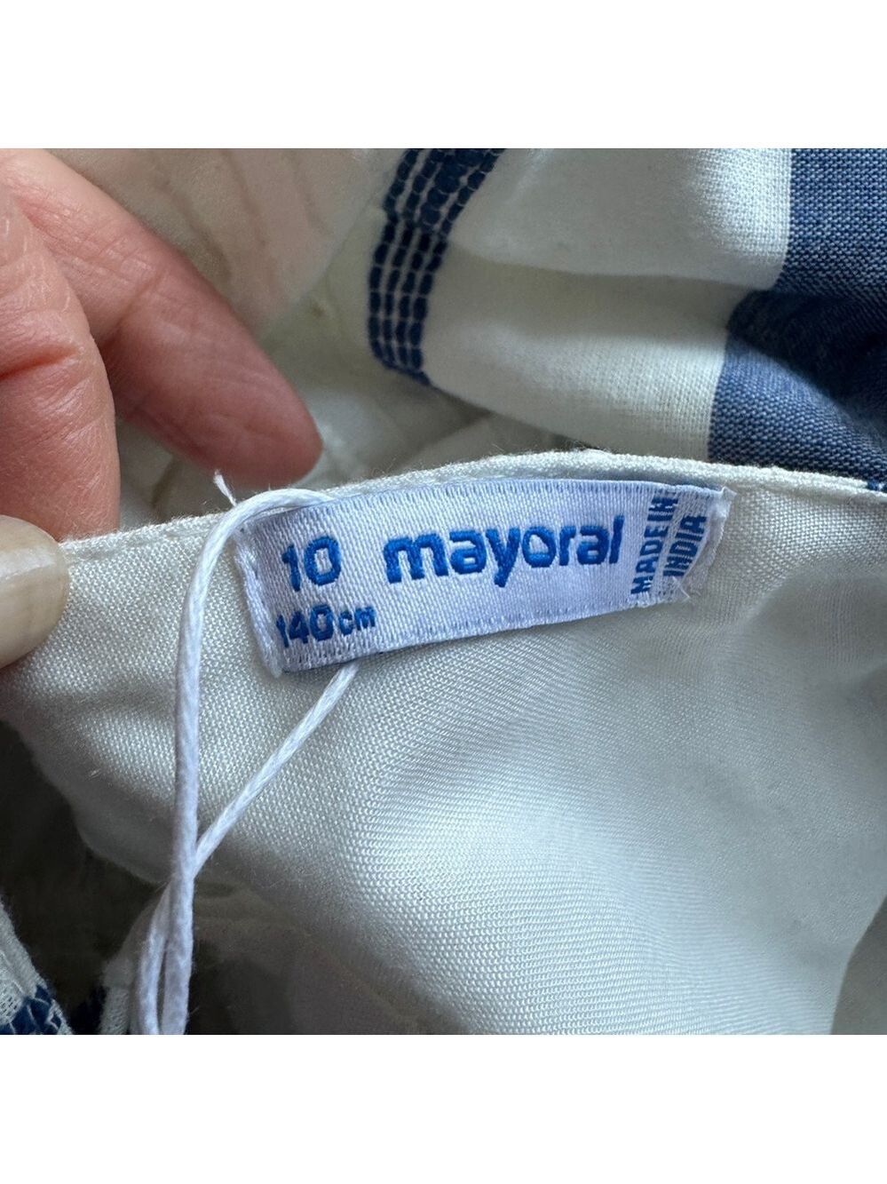 Mayoral summer blue and white striped halter style size 10 nwt - Picture 9 of 11